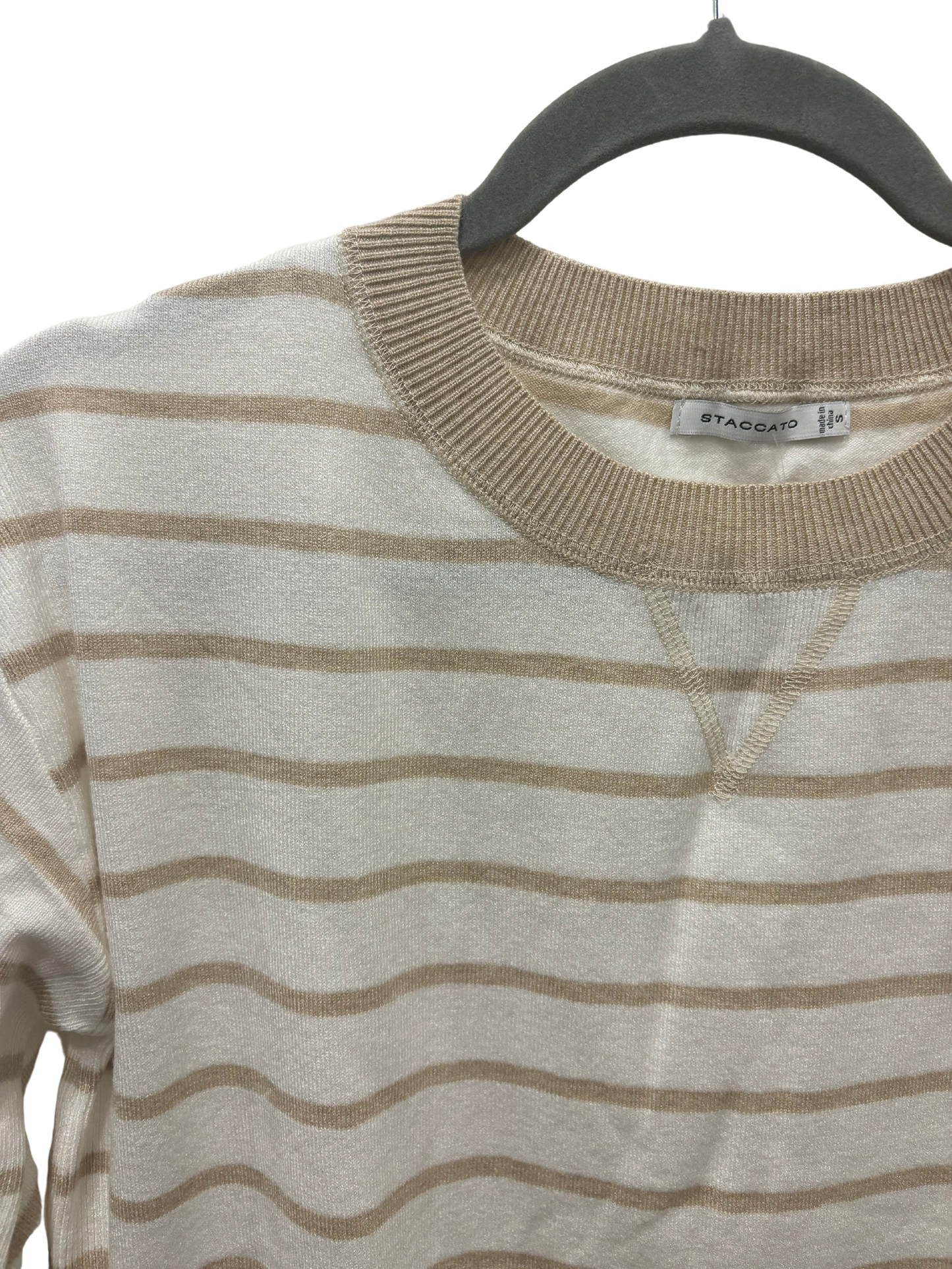 Beige and White striped sweater