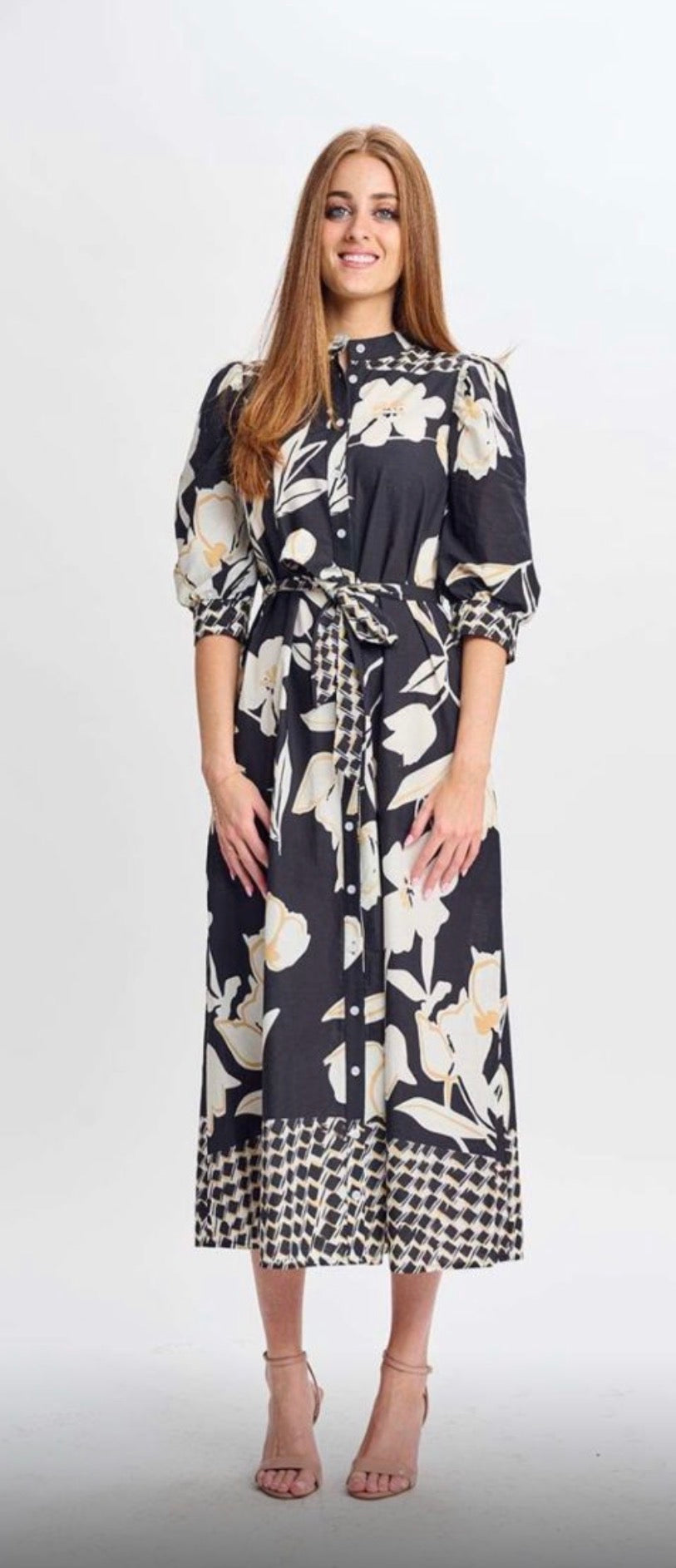 Paper Parachute black w/white floral 334855