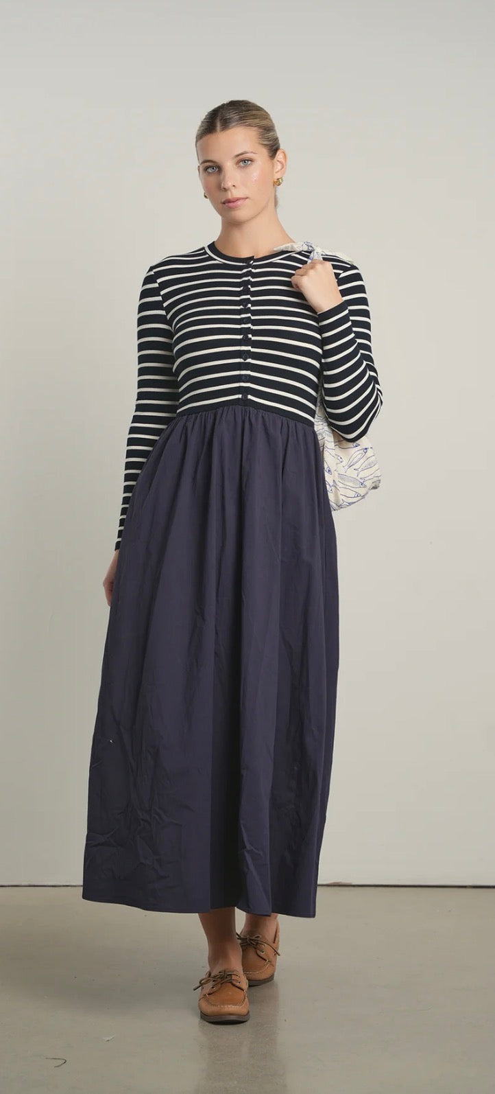 Point mixed poplin dress S262290