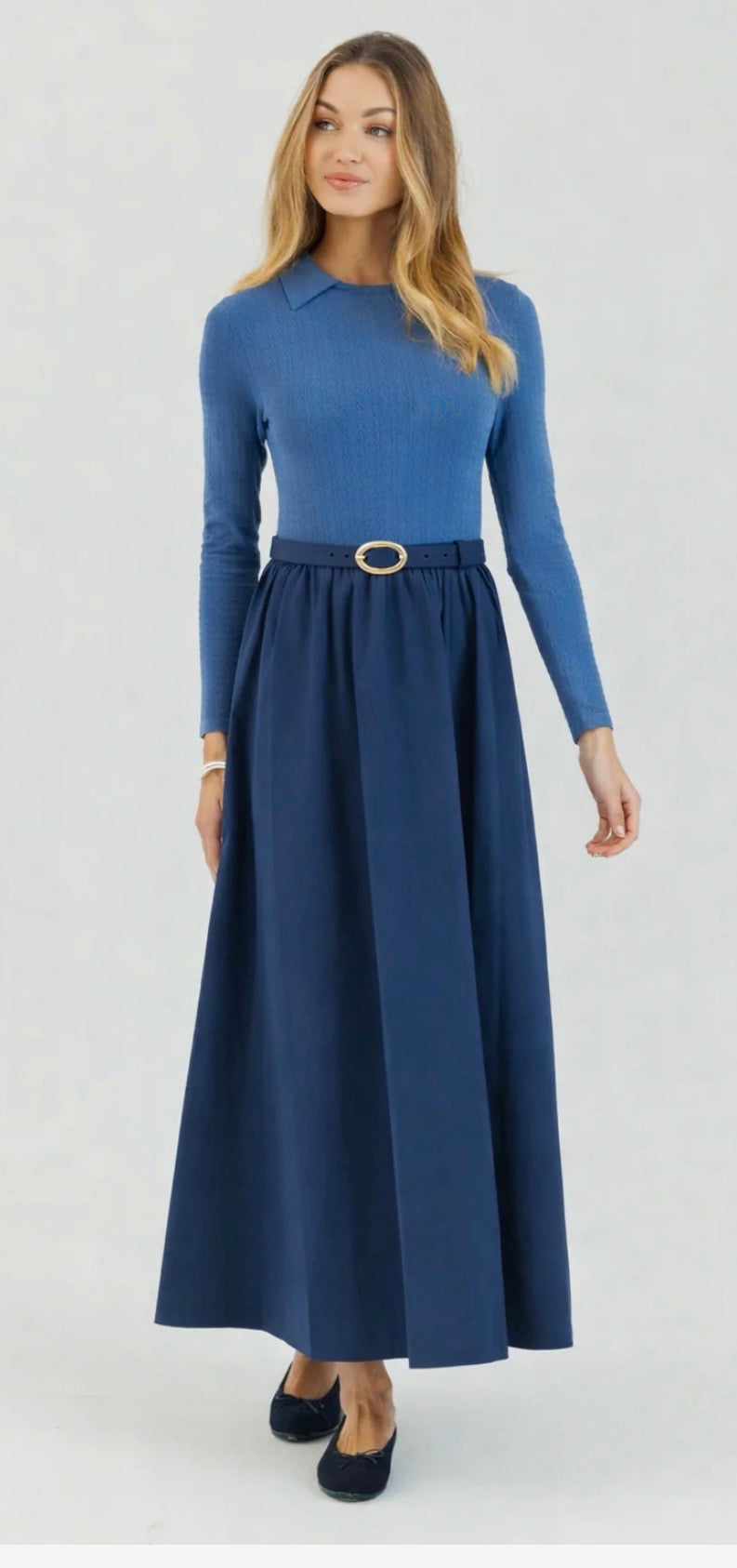 Loup collar pointelle navy