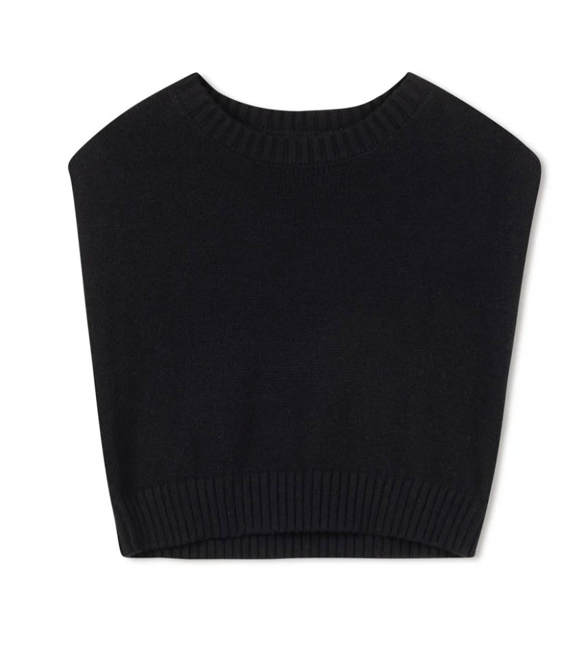 POINT KNIT VEST BLACK