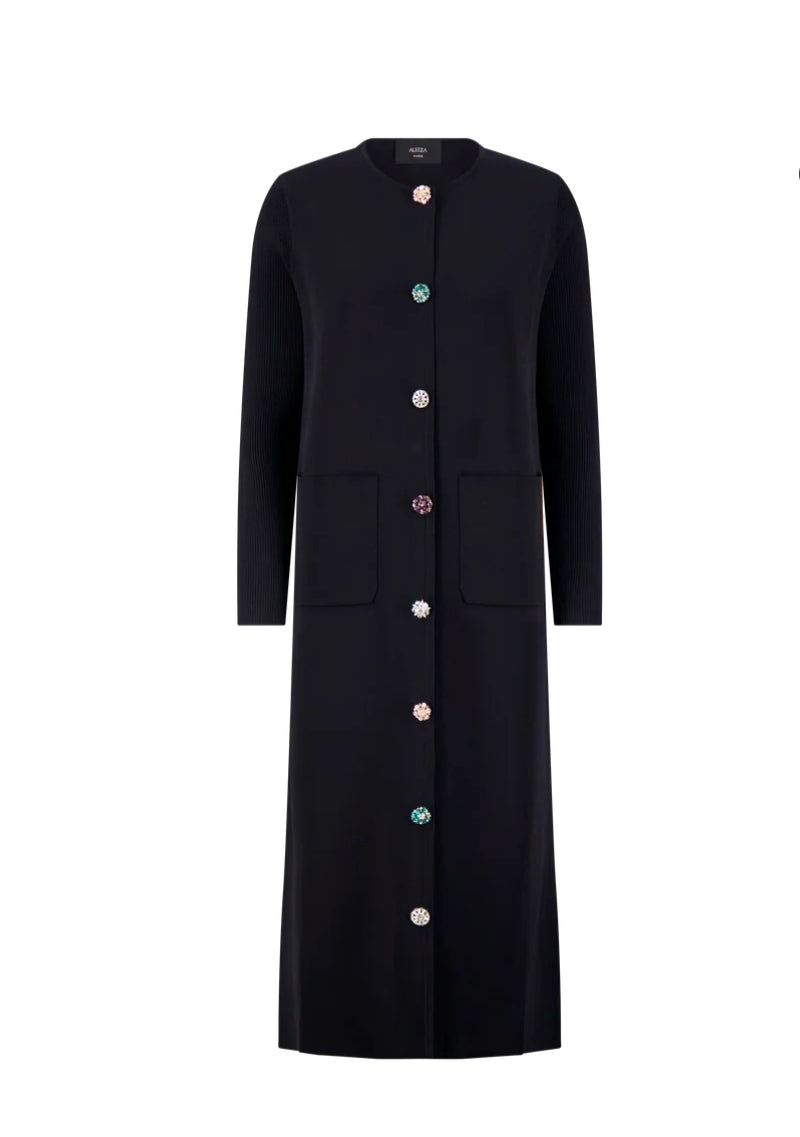 Aleeza Paris D898 Black Longline Cardigan