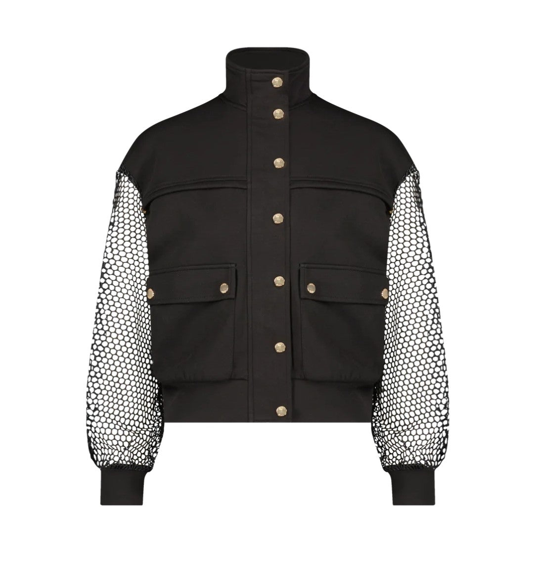 Aleeza Paris Mesh Sleeve Bomber