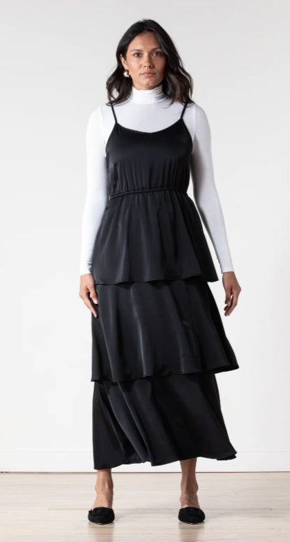 Lunella Black Ruffle Dress