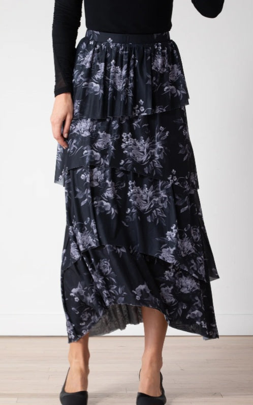 Lunella Dia Skirt - Charcoal Bloom