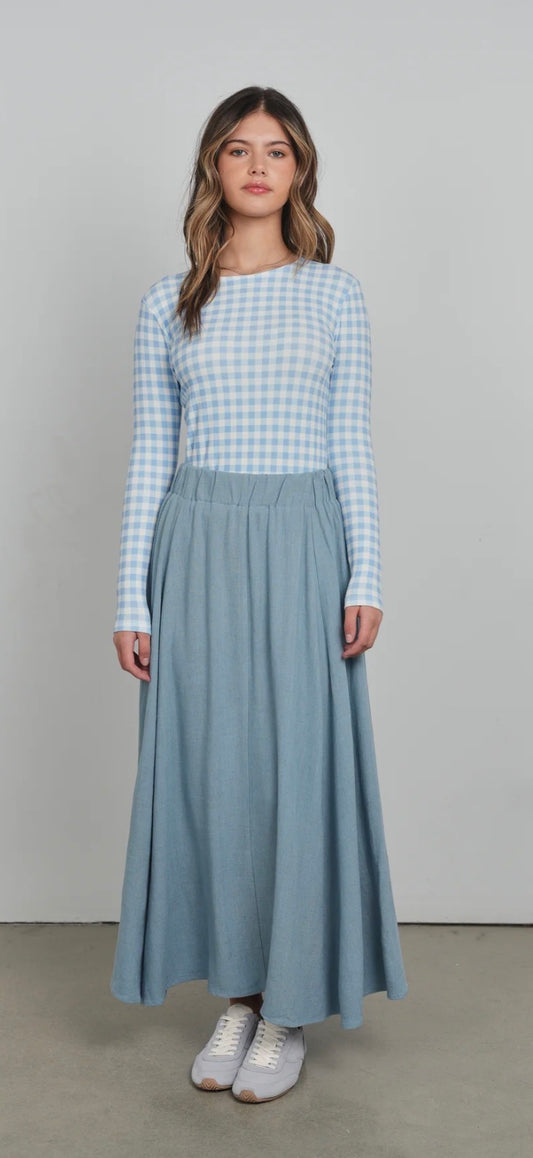 Point linen panel skirt