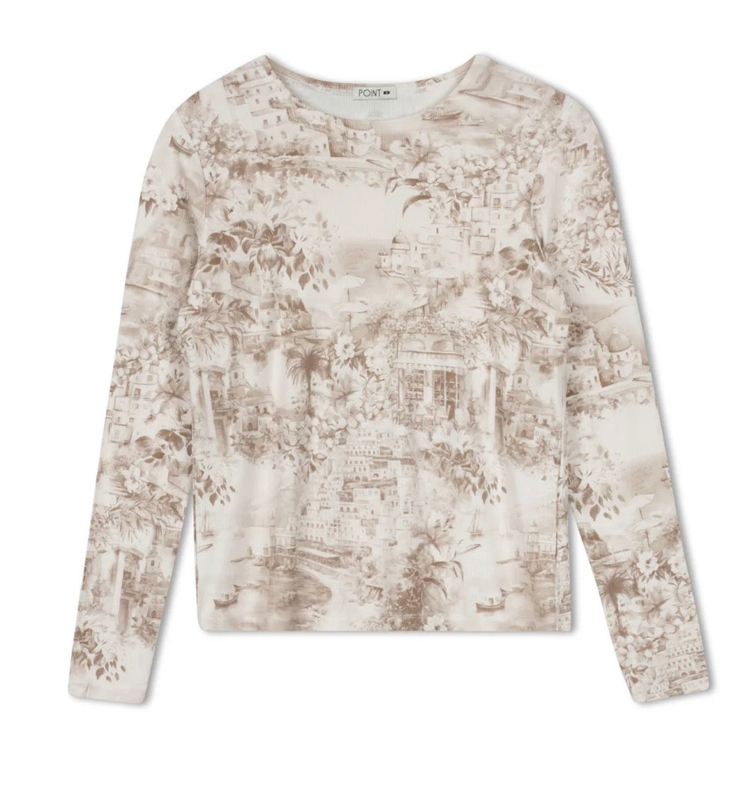 Point printed jersey crew- 2 prints S261585P