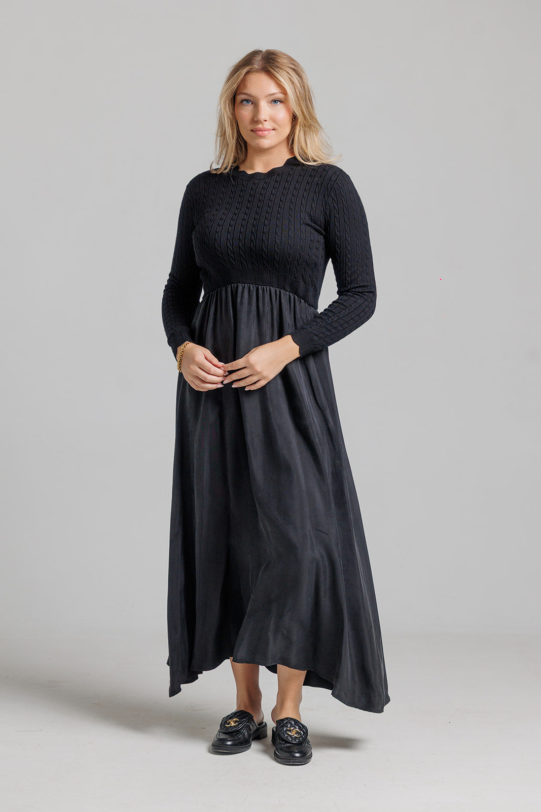 Loup Cable Knit Pointelle Dress