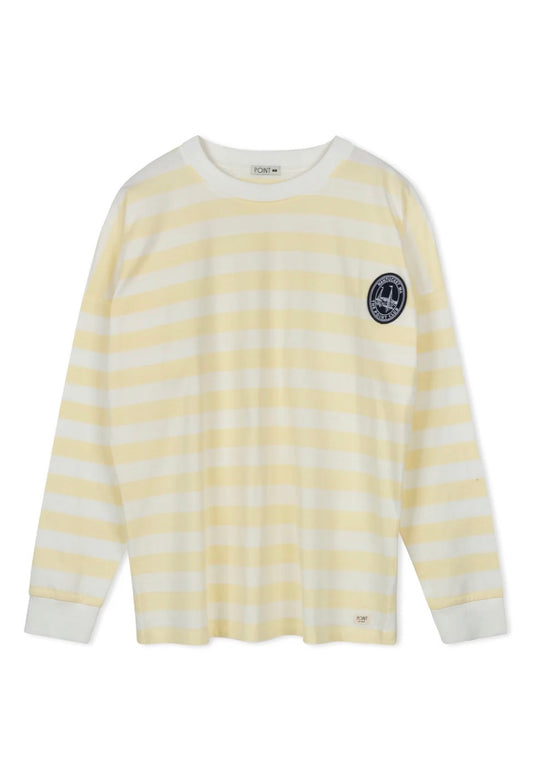 Point striped boyfriend tee-3 colors