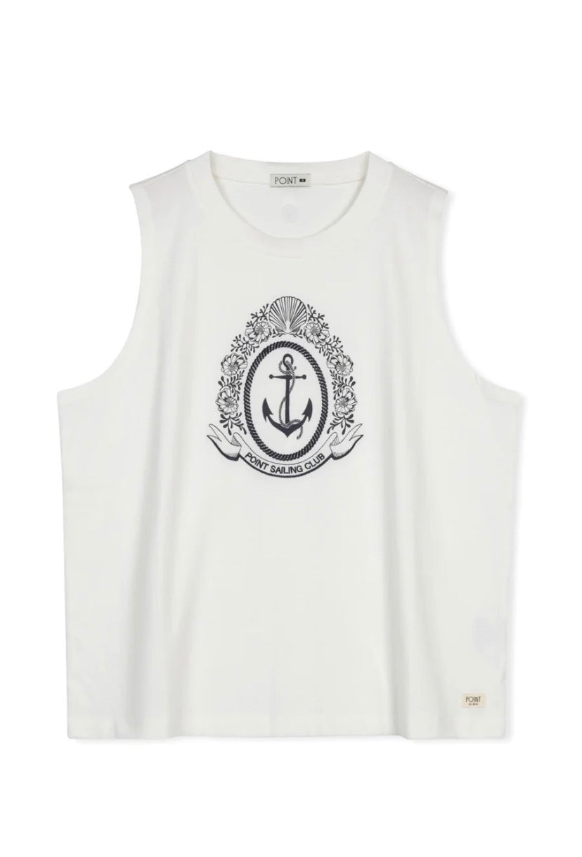 Point graphic cotton tank