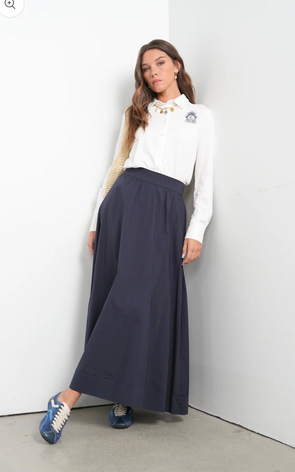 Point poplin maxi skirt- 5 colored