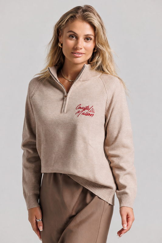 Loup Coastal Sweater Tan & Red