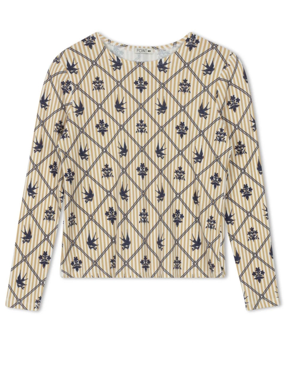 Point printed jersey crew- 2 prints S261585P