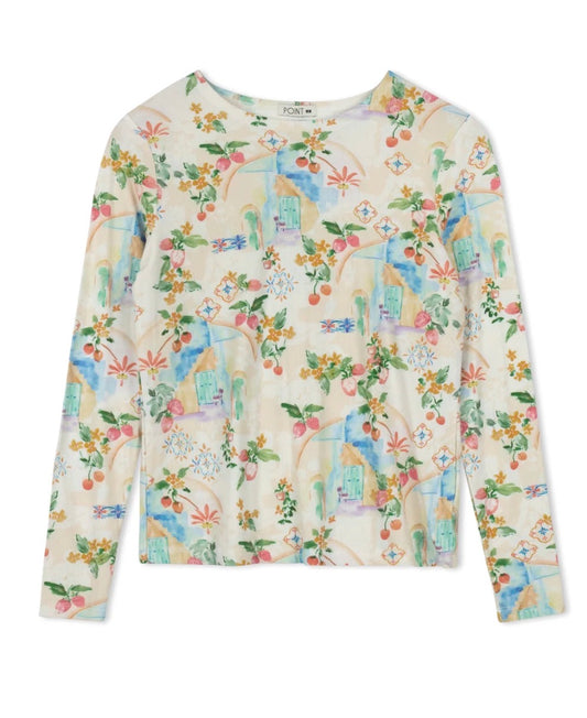 Point printed jersey crew fruit market