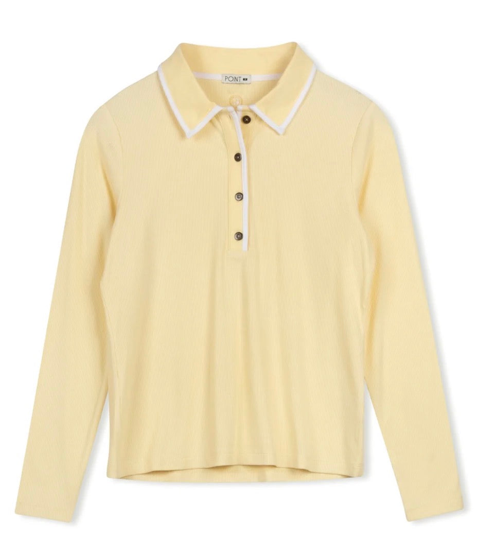 Point piped polo tee