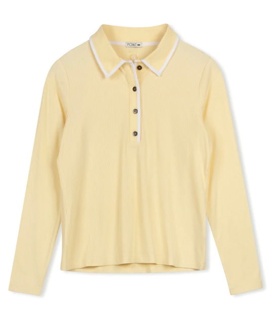 Point piped polo tee