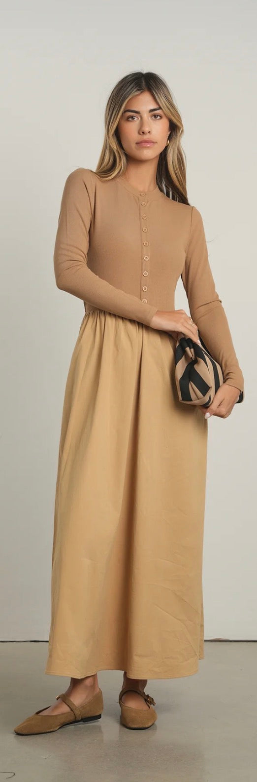 Point mixed poplin dress S262290