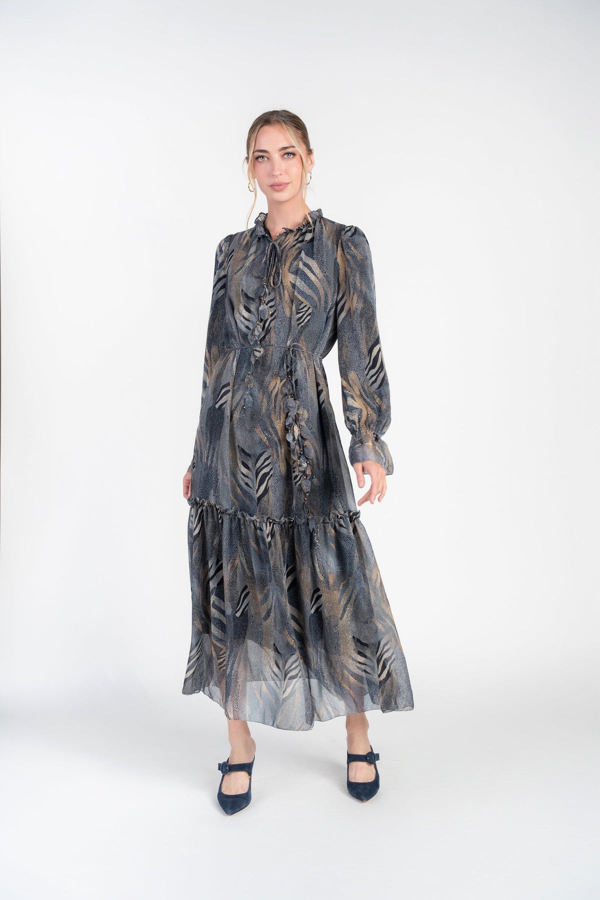 Adina Las Vegas Evie Midi Dress in Abstract Safari