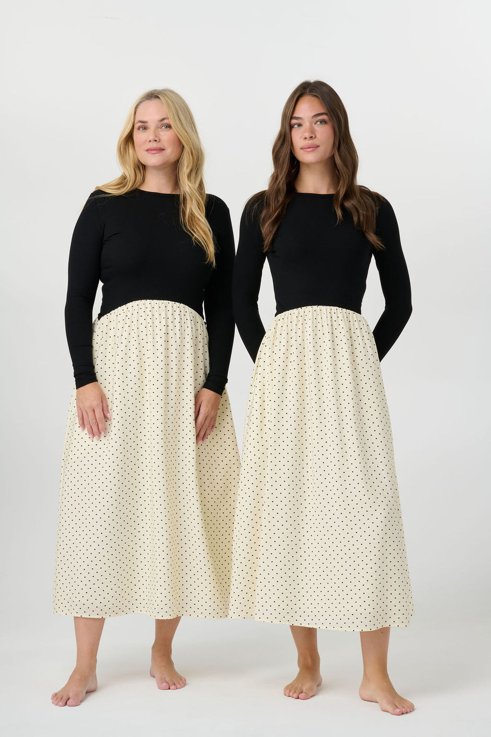 By Tess Elisa Dress Black and Cream Polka Dot