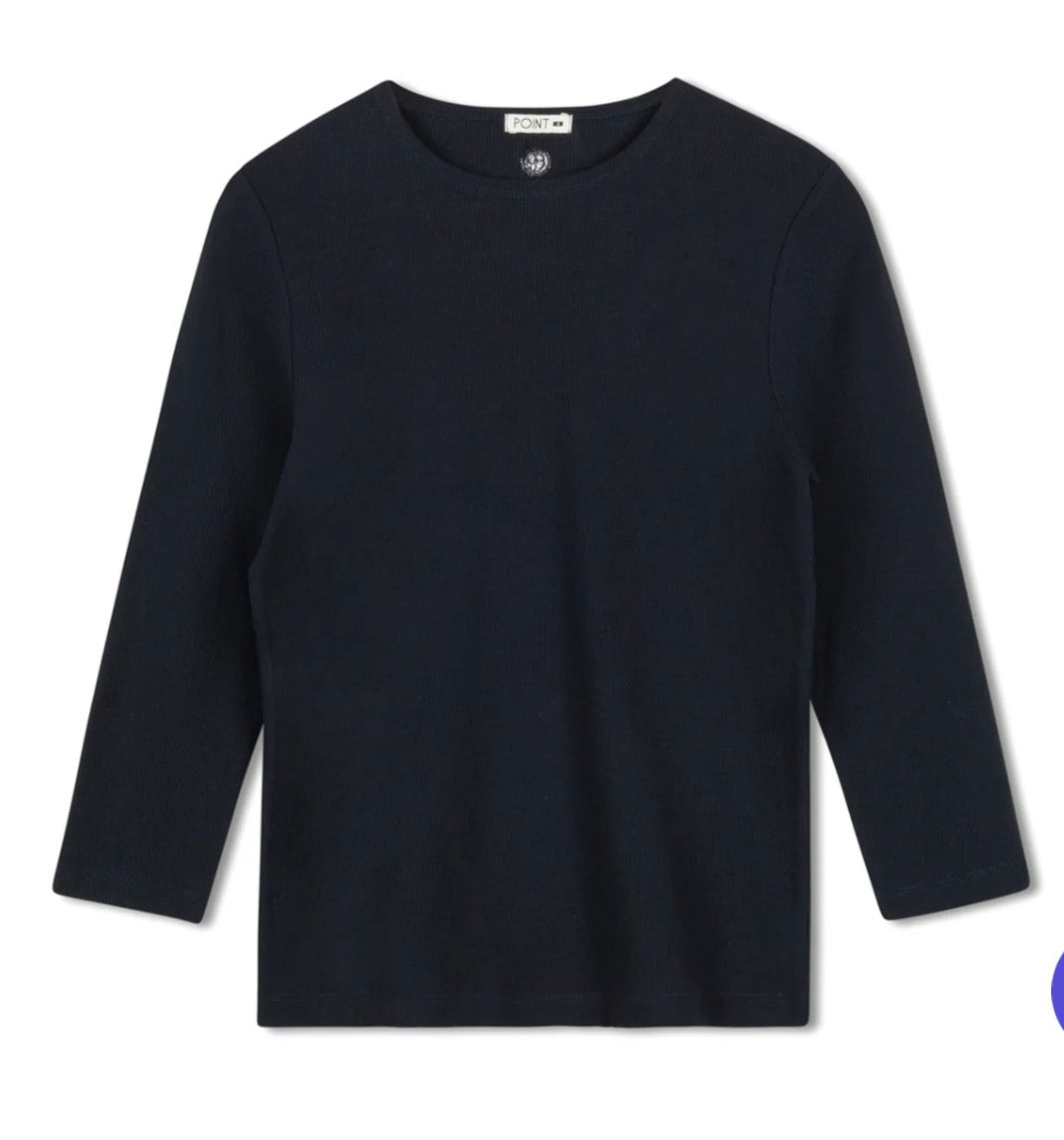 Point 3/4 sleeve crew tee