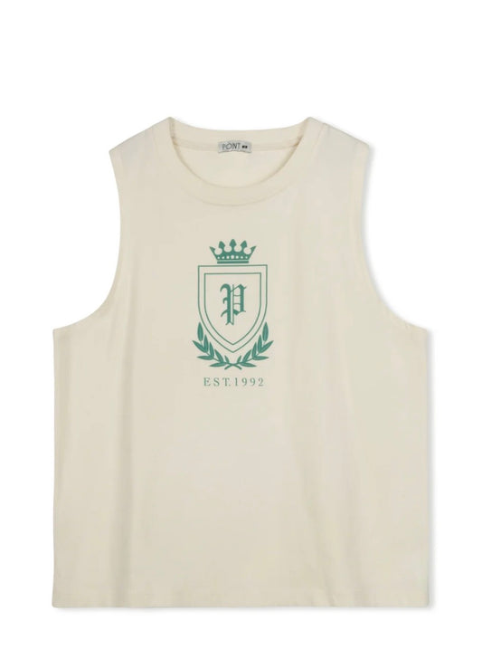 Point graphic cotton tank