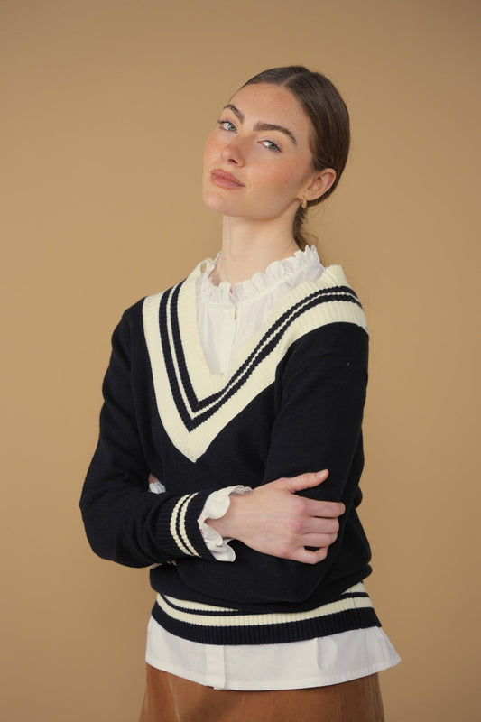 Point Preppy V-Neck Sweater F262484