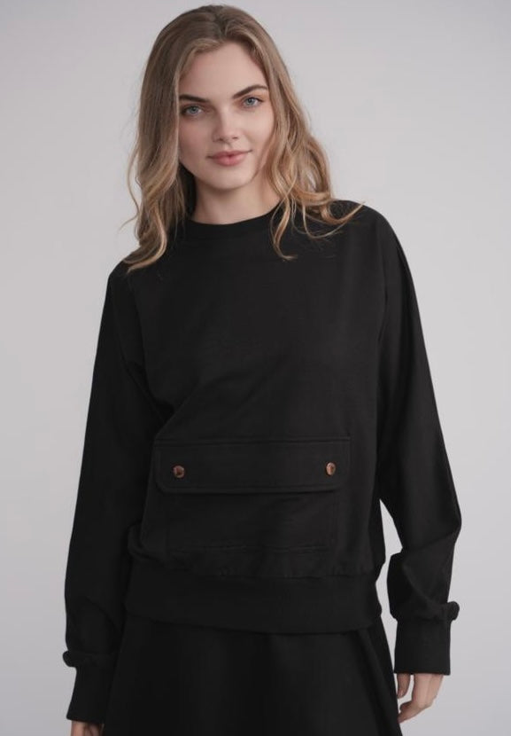 MOOD Wear Front Pocket Sweatshirt - Black