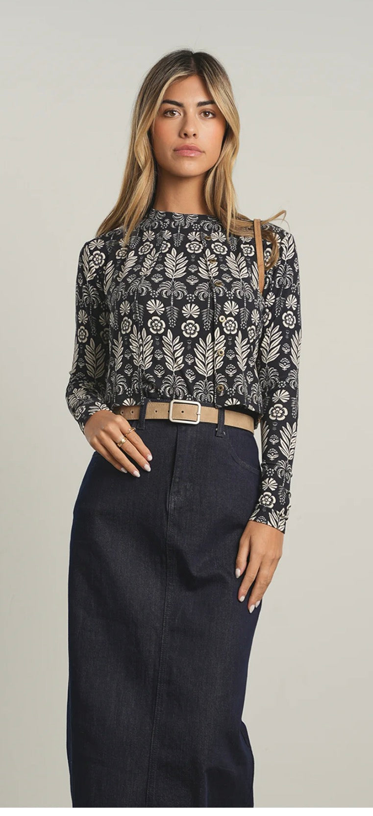 Point printed classic t shirt cardigan tropical