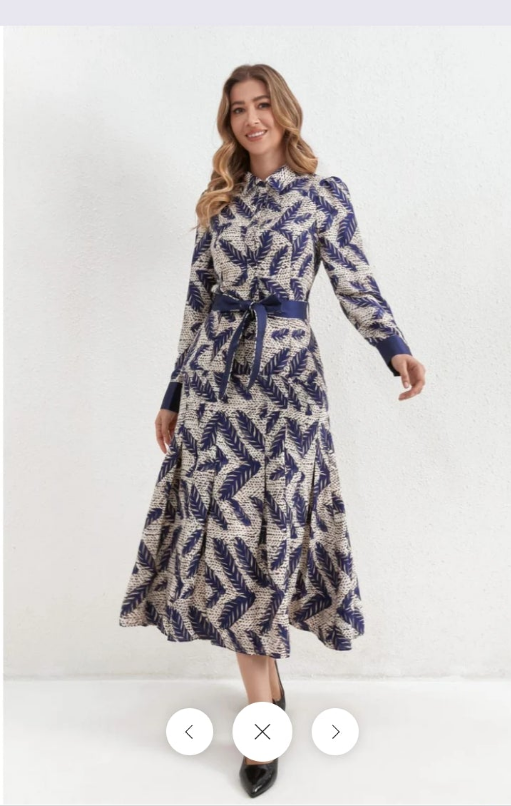 Miss Finch Navy/White Dress 4335