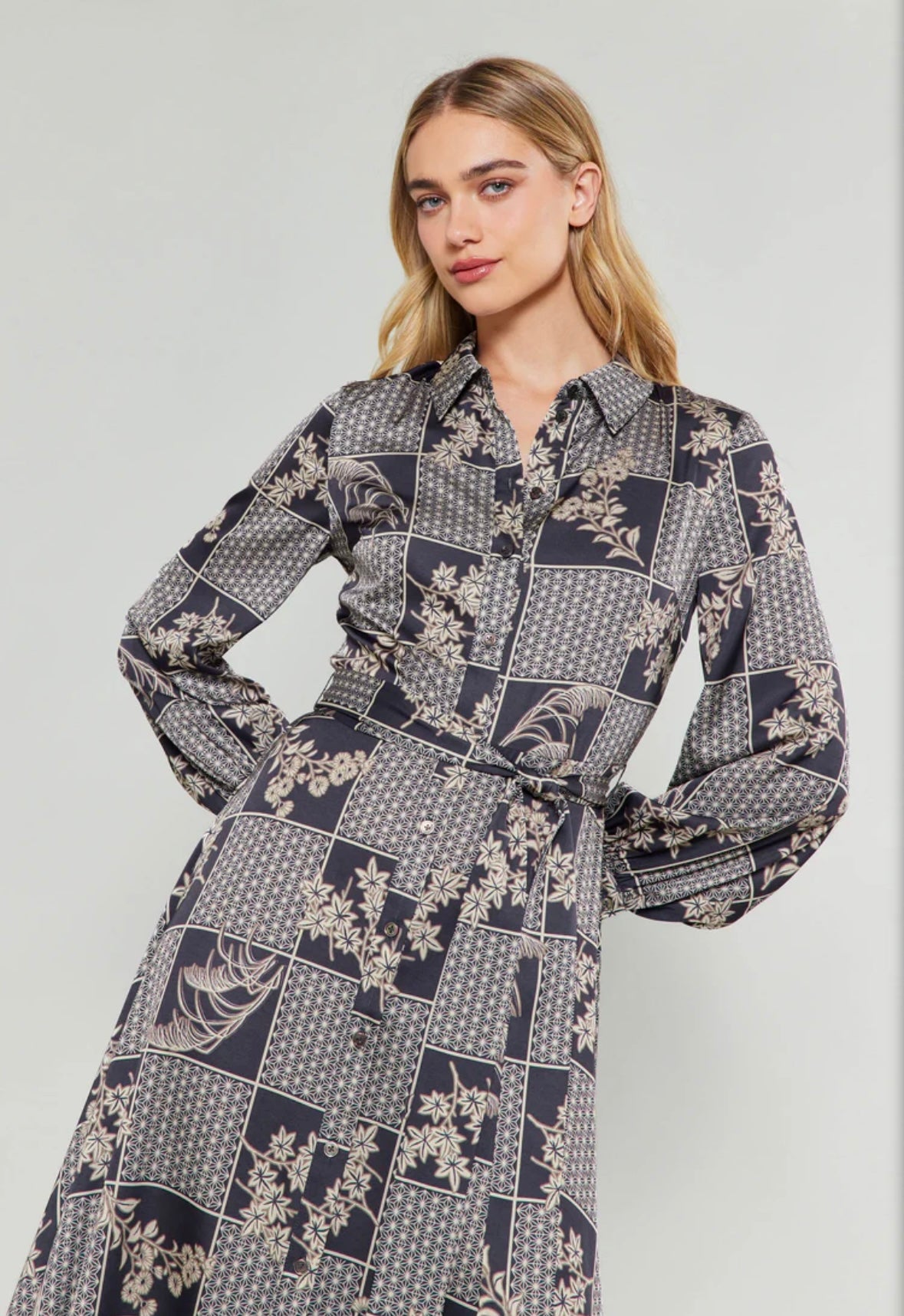 Current Air PANELED BUTTON UP DRESS