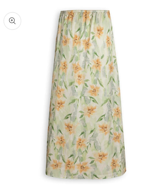 Point Satin A-Line Skirt