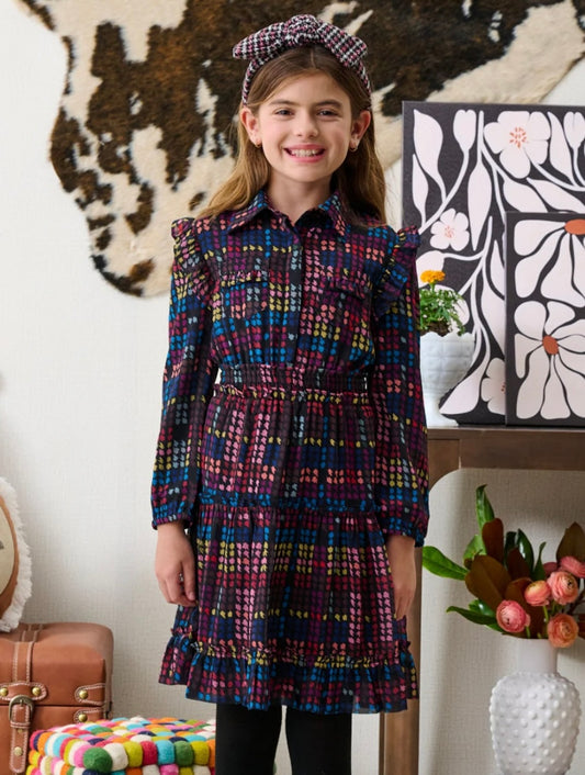 Porter MultiColor Chiffon Collared Dress 2221