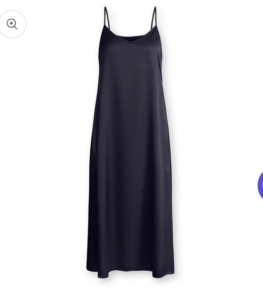 Point Satin A-Line Slip Dress