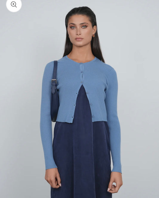 POINT KNIT CROPPED CARDI- 4 Colors