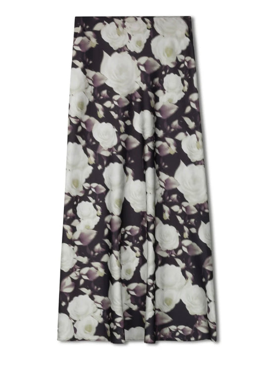 POINT A-LINE SLIP SKIRT WHITE ROSES