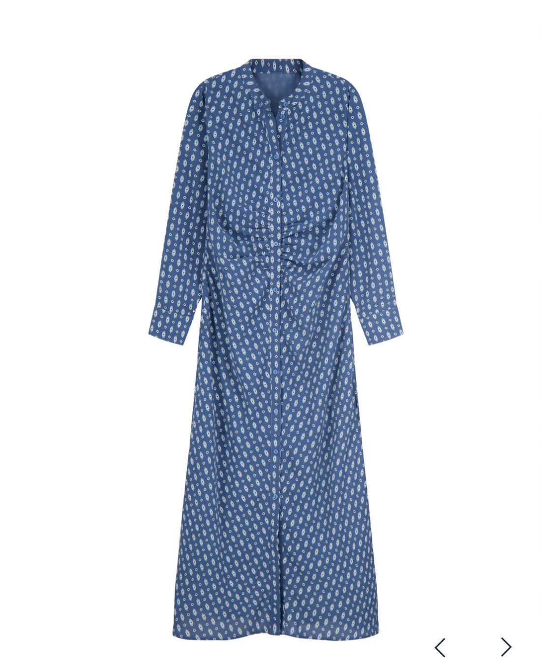 Bliss Ruched Shirtdress Light Blue Geo