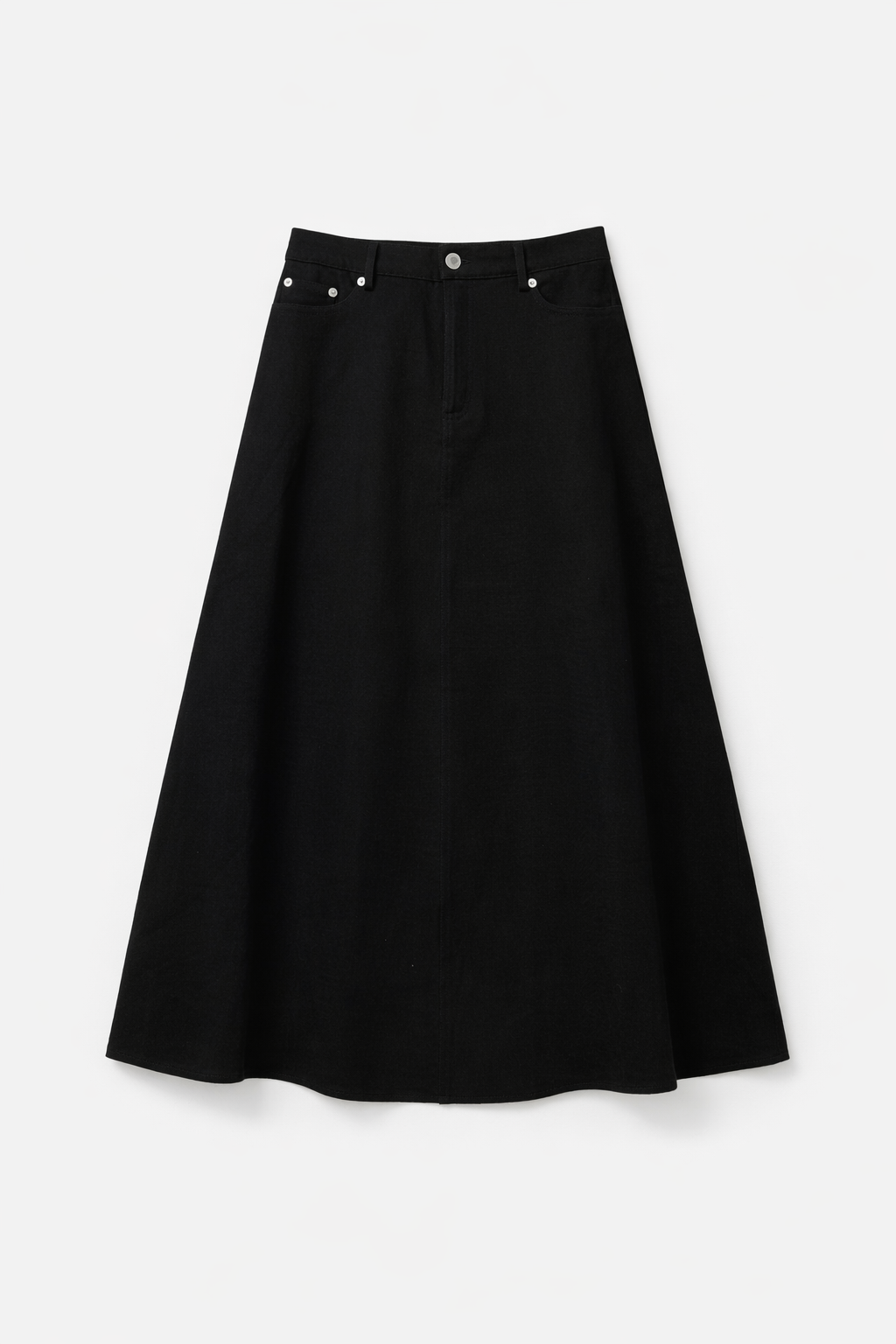 Latitude A-Line Twill Skirt in Black