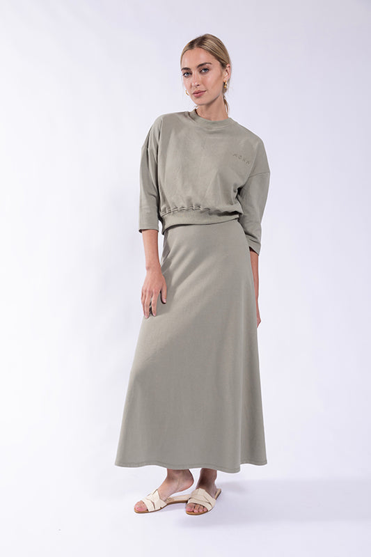 Monn 3/4 sweatshirt olive