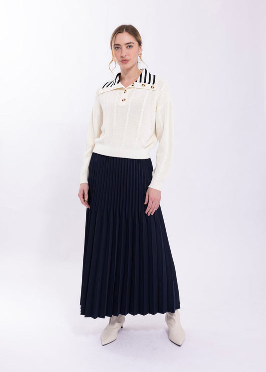 Concept Striped Sailor Neck Sweater