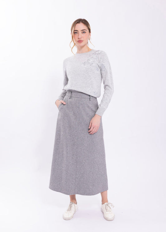 Latitude Embroidered Knit Sweater