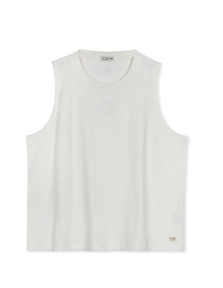 Point Embroidered Cotton Tank