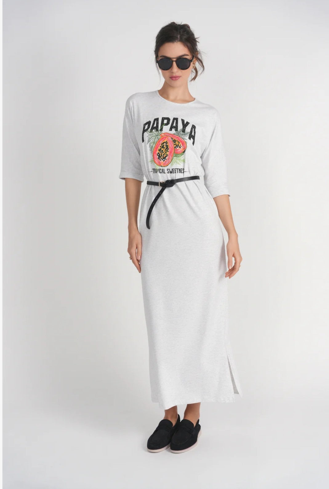 Adina LV T-shirt Midi Dress- Papaya