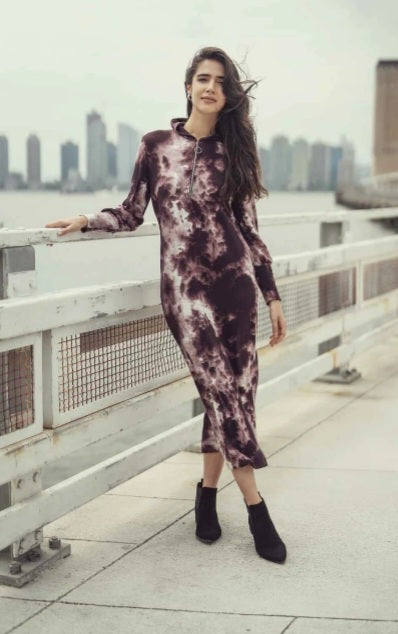 Japparel Bonnie Maxi - Peach Tie Dye Dress