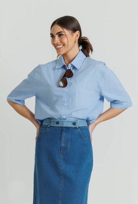 Loup striped shirt blue