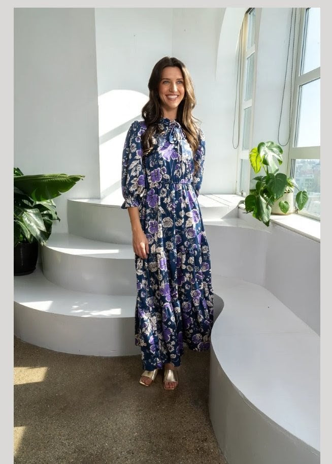 Japparel Jasmine Dress- Navy Floral