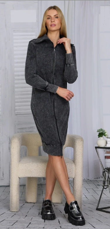 Japparel Connie - Black Denim Wash Dress