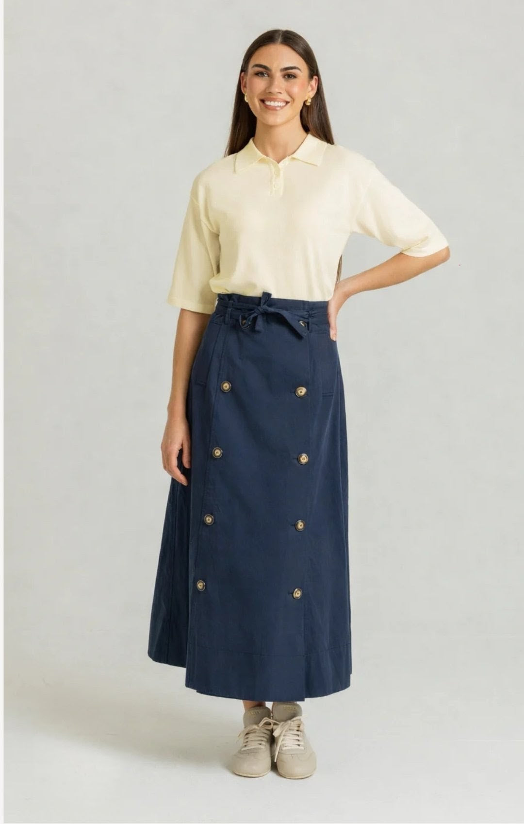 Loup knit polo box cream