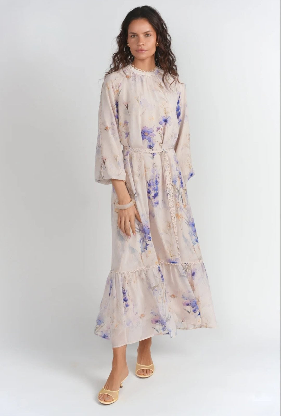 Lunella Celeste maxi flowy chiffon dress