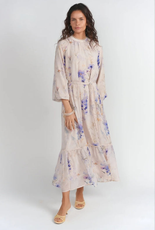Lunella Celeste maxi flowy chiffon dress