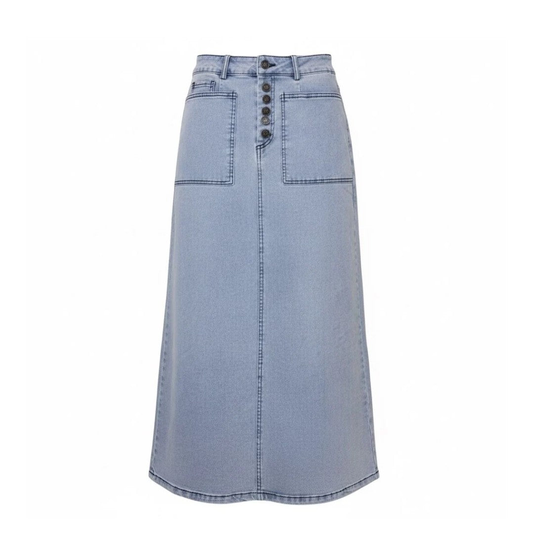 Bliss Denim Stretch Skirt Light Wash